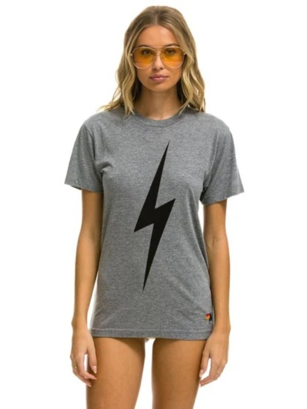 Aviator Nation Bolt Tee - L Heather Grey